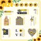 15PCS Sunflower Tiered Tray Decor Set – Wooden Rustic Farmhouse Sunflower Signs & Ornaments for Table, Home & Seasonal Kitchen Decoration